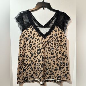 Cheetah print v-neck blouse